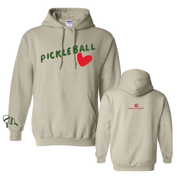 Gildan Unisex Pickleball Heart Printed Hoodie Thumbnail