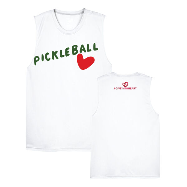 Team 365 Unisex Pickleball Heart Printed Muscle T-Shirt Thumbnail