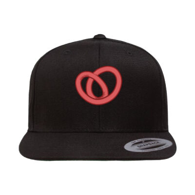 Yupoong Adult Heart Icon Embroidered Flat Bill Snapback Cap Thumbnail